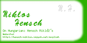 miklos hensch business card